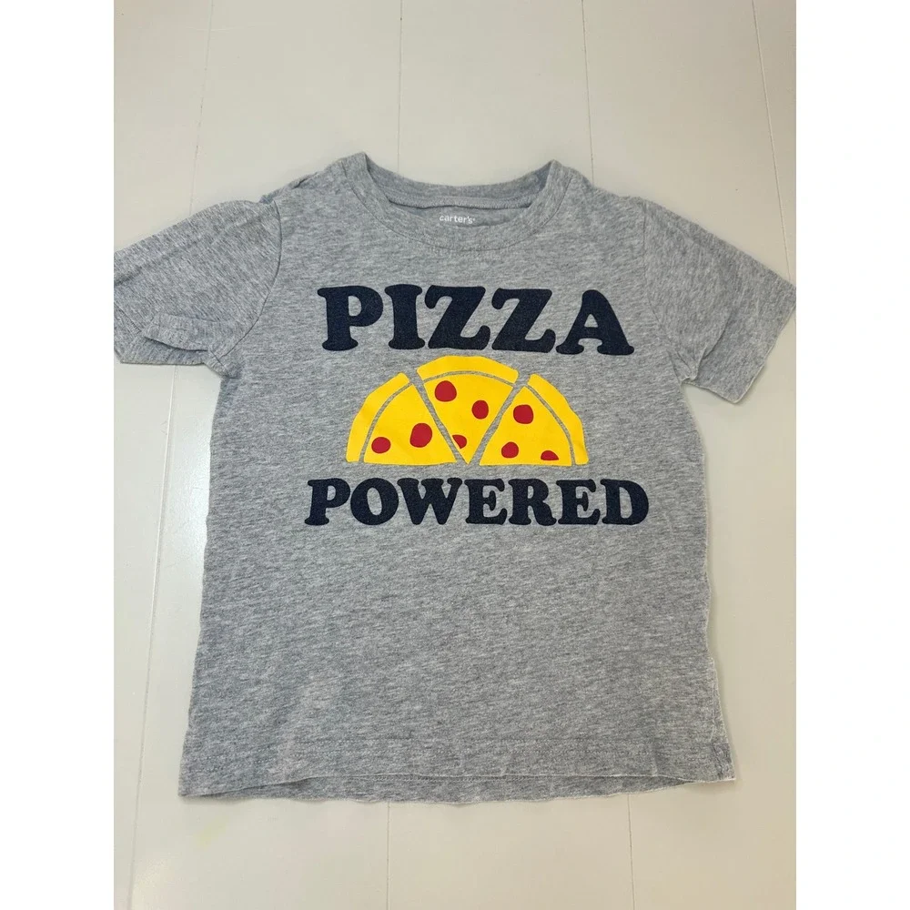 Cat & Jack Carter's Boys 3pc Set 4T 4/5 Green Hoodie Black Joggers Pizza Tee